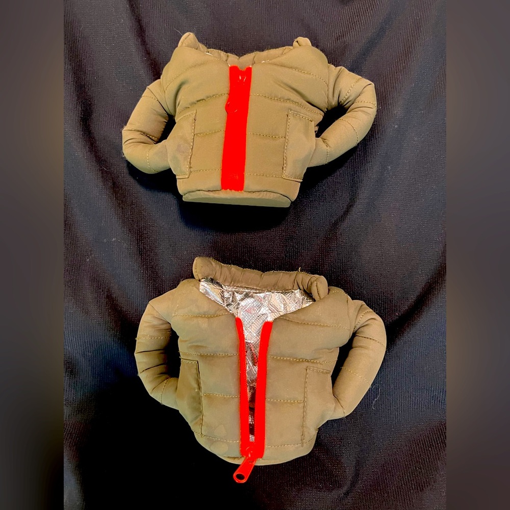 3/$10 2 Puffin Novelty Koozies shaped like insulated jackets